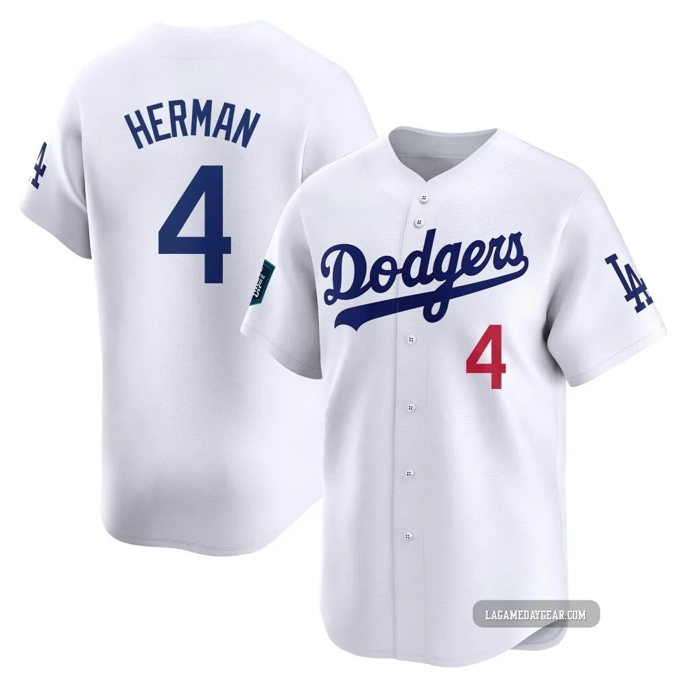 Babe Herman ＃4 Los Angeles Dodgers Limited Men's White 2024 World Tour Seoul Series Home Jersey