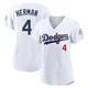 Babe Herman ＃4 Los Angeles Dodgers Limited Women's Gold White 2026 Collection Stadium Jersey