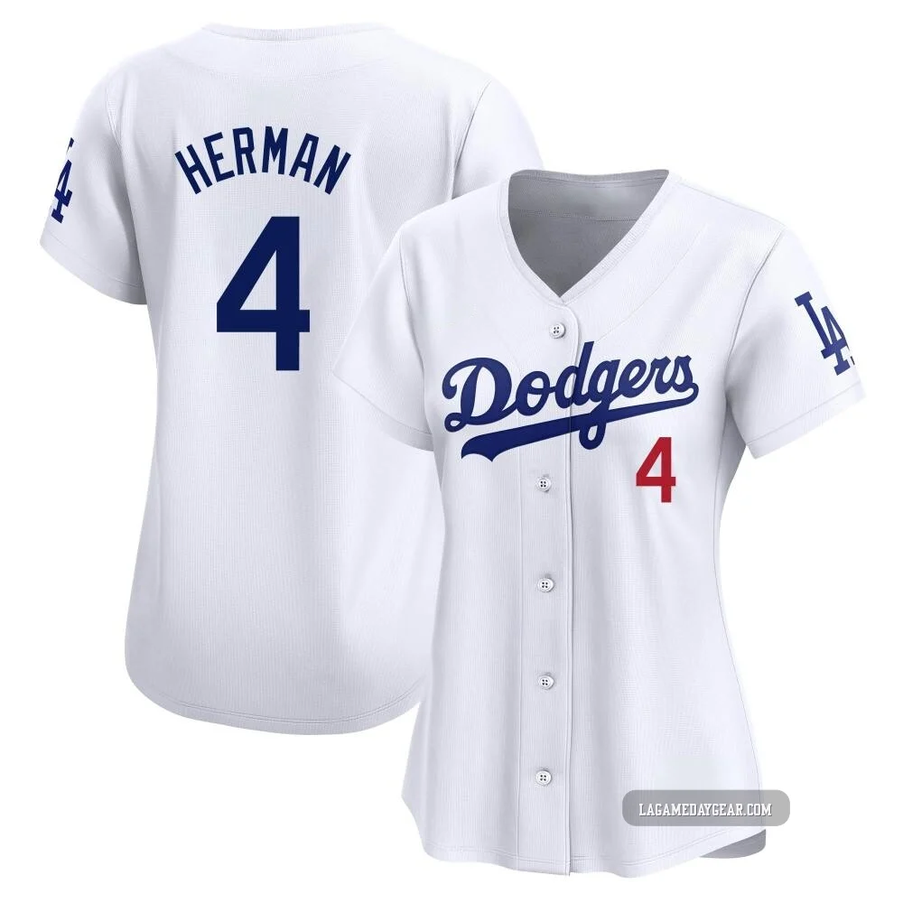 Babe Herman ＃4 Los Angeles Dodgers Limited Women's White Home Jersey