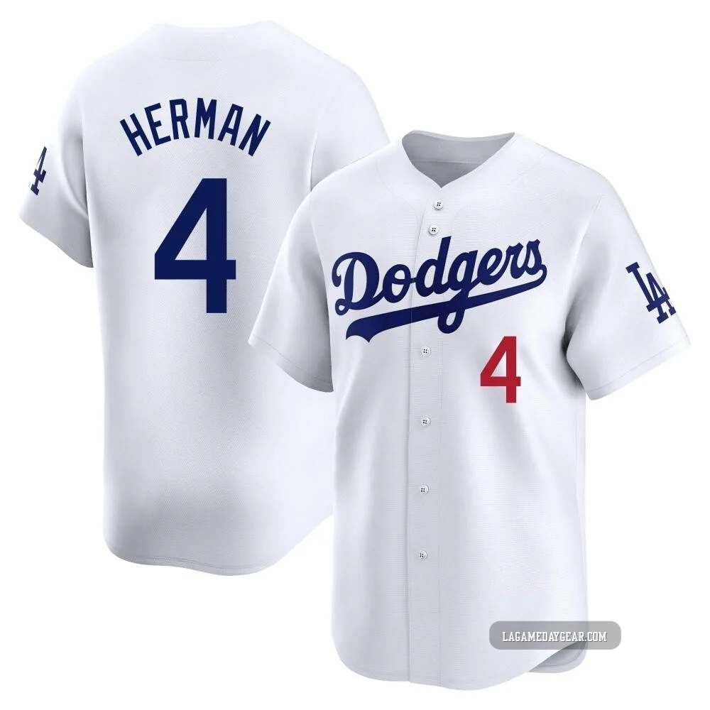 Babe Herman ＃4 Los Angeles Dodgers Limited Youth White Home Jersey