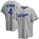 Babe Herman ＃4 Los Angeles Dodgers Replica Youth Gray Road Jersey