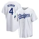 Babe Herman ＃4 Los Angeles Dodgers Replica Youth White 2024 World Tour Seoul Series Home Jersey