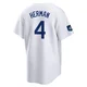 Babe Herman ＃4 Los Angeles Dodgers Replica Youth White 2024 World Tour Seoul Series Home Jersey