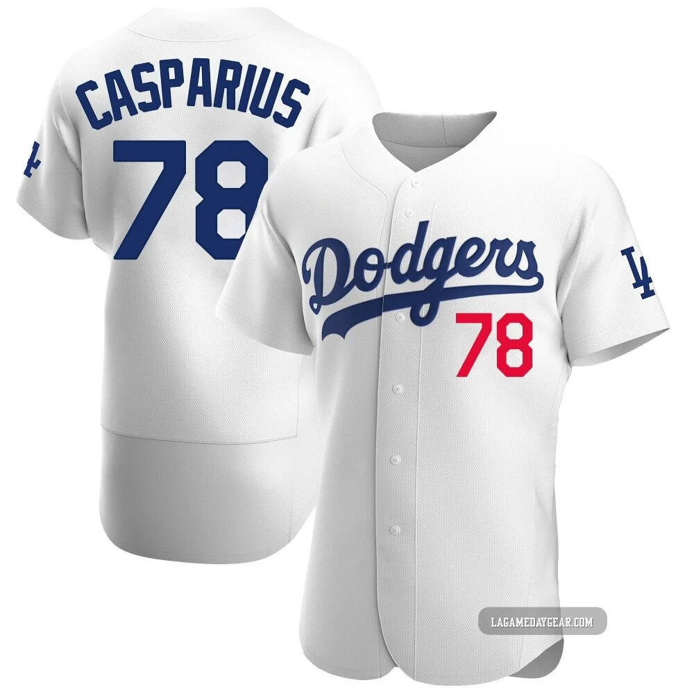 Ben Casparius ＃78 Los Angeles Dodgers Authentic Men's White Home Jersey