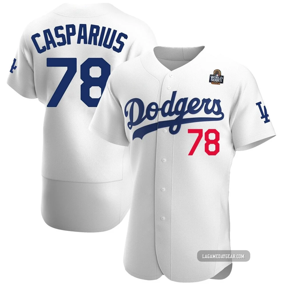 Ben Casparius ＃78 Los Angeles Dodgers Authentic Men's White Home Official 2024 World Series Jersey