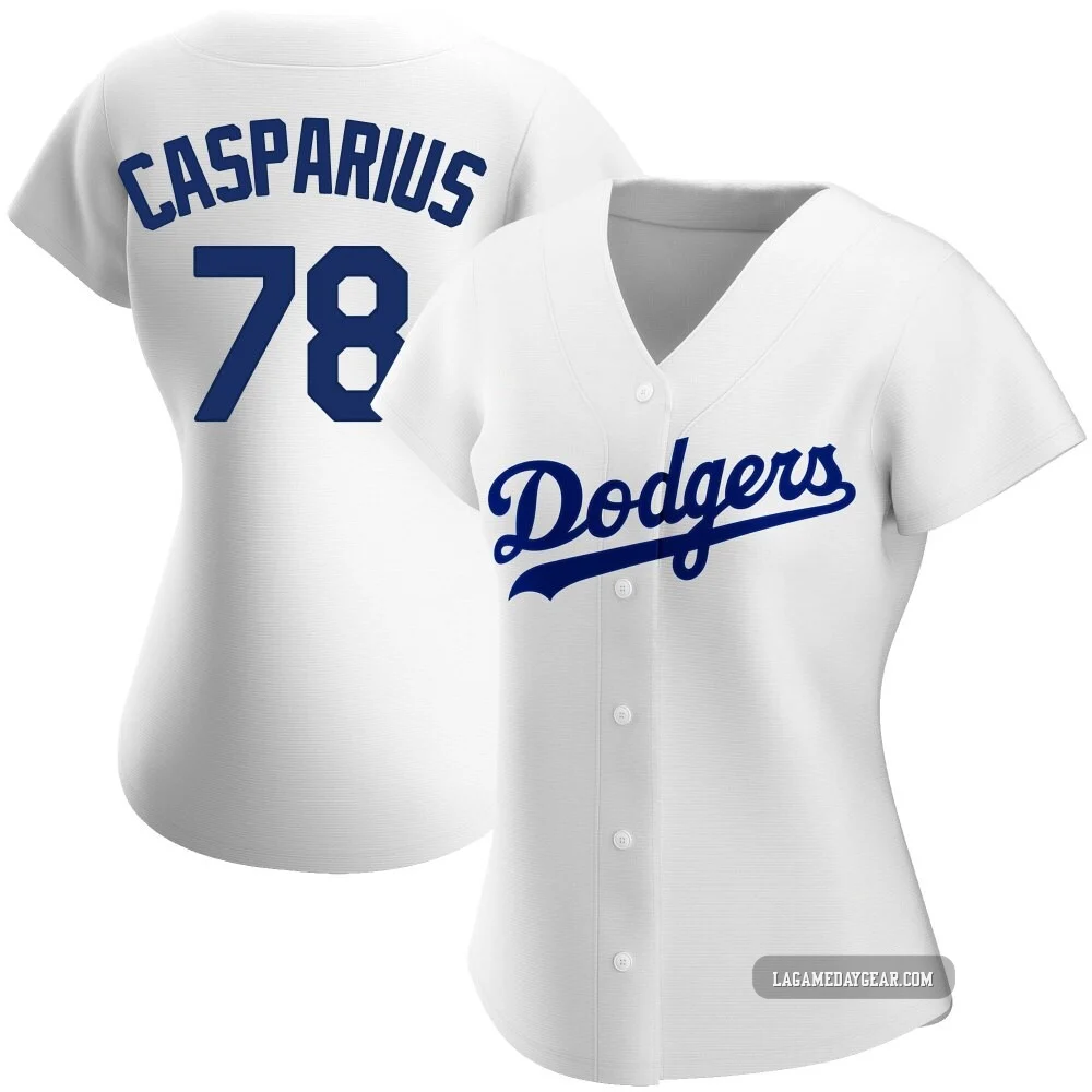 Ben Casparius ＃78 Los Angeles Dodgers Authentic Women's White Home Jersey
