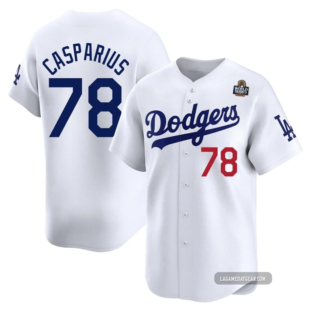 Ben Casparius ＃78 Los Angeles Dodgers Limited Men's White Home 2024 World Series Jersey