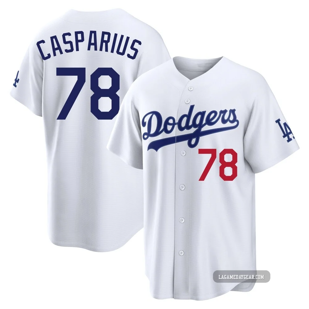 Ben Casparius ＃78 Los Angeles Dodgers Limited Men's White Home Stadium Jersey