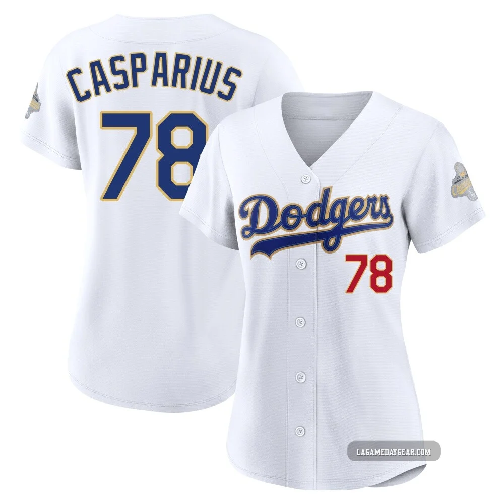 Ben Casparius ＃78 Los Angeles Dodgers Limited Women's Gold White 2026 Collection Stadium Jersey