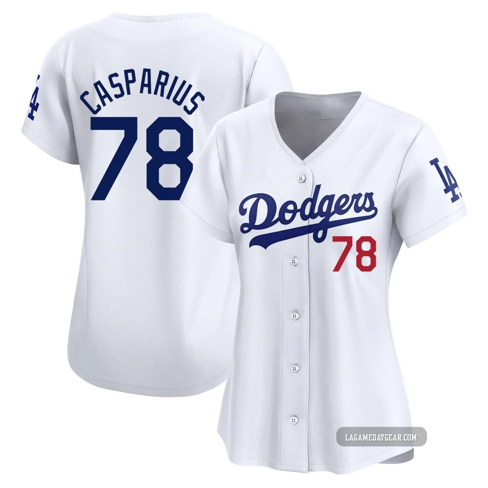 Ben Casparius ＃78 Los Angeles Dodgers Limited Women's White Home Jersey