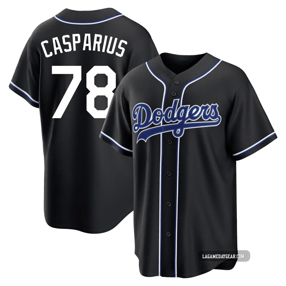 Ben Casparius ＃78 Los Angeles Dodgers Replica Men's Black Fashion Out Jersey