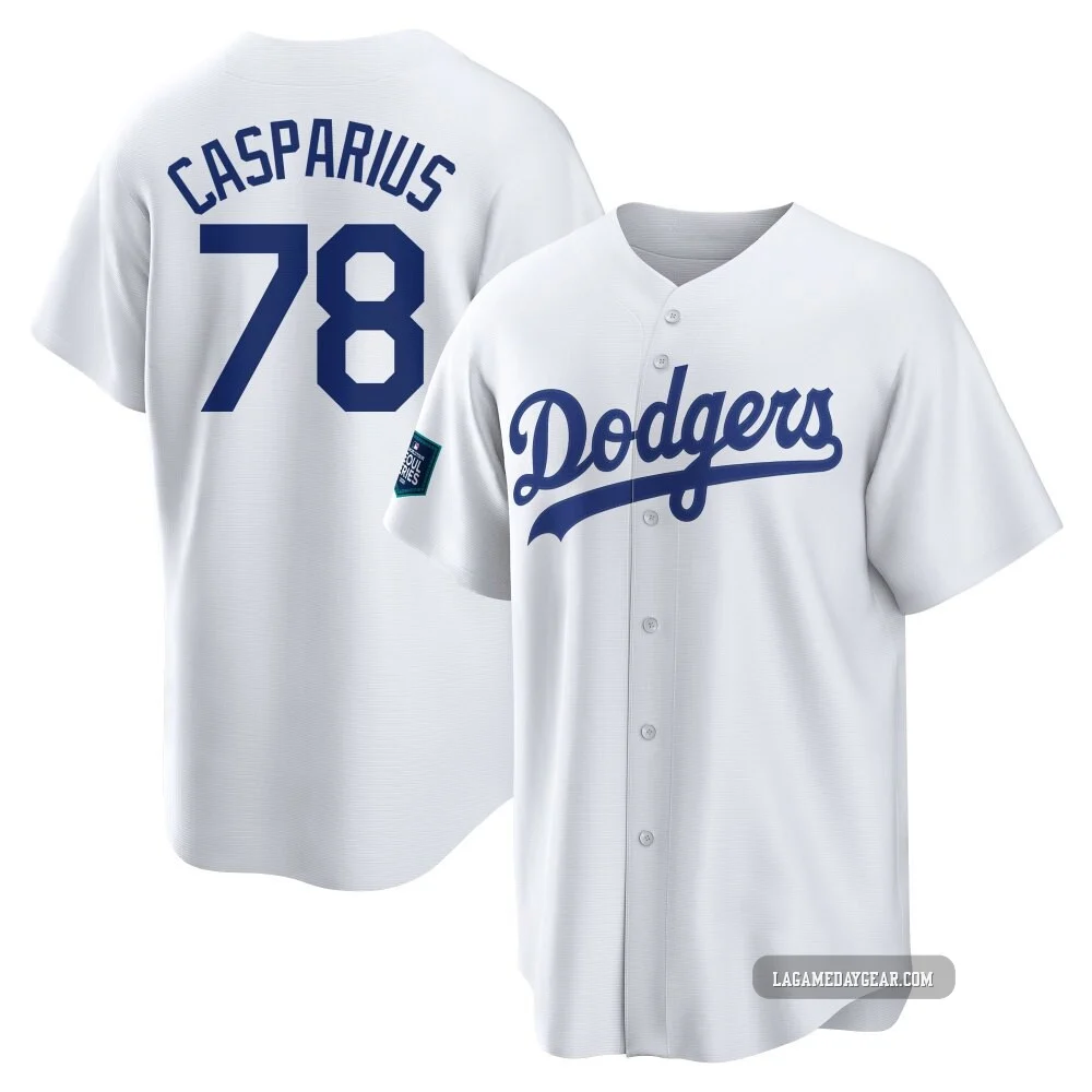 Ben Casparius ＃78 Los Angeles Dodgers Replica Men's White 2024 World Tour Seoul Series Home Jersey