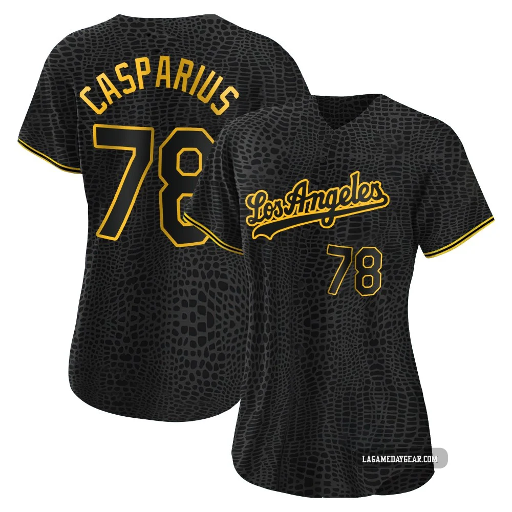 Ben Casparius ＃78 Los Angeles Dodgers Replica Women's Black Snake Skin City Jersey