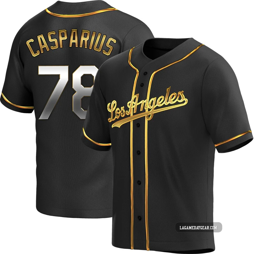 Ben Casparius ＃78 Los Angeles Dodgers Replica Youth Gold Black en Alternate Jersey