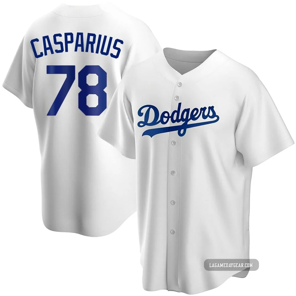 Ben Casparius ＃78 Los Angeles Dodgers Replica Youth White Home Jersey