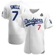 Blake Snell ＃7 Los Angeles Dodgers Authentic Men's White Home Official 2024 World Series Jersey