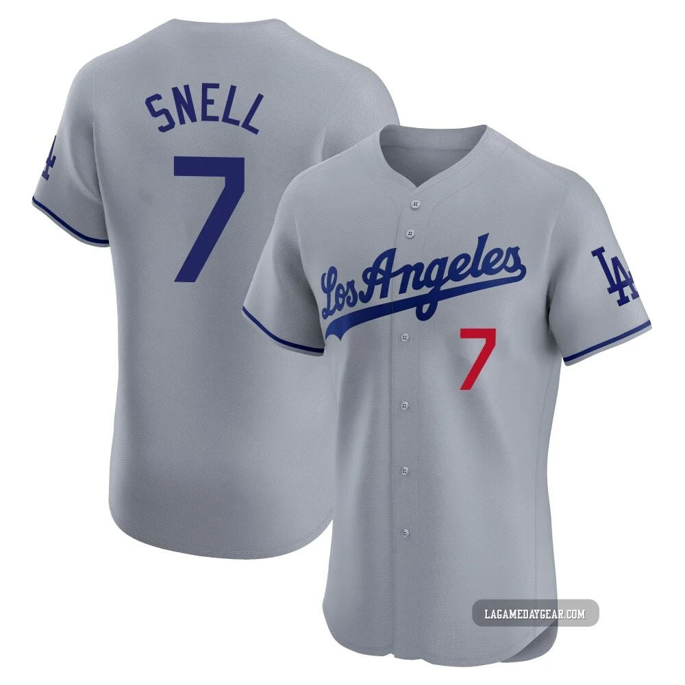 Blake Snell ＃7 Los Angeles Dodgers Elite Men's Gray Road Jersey