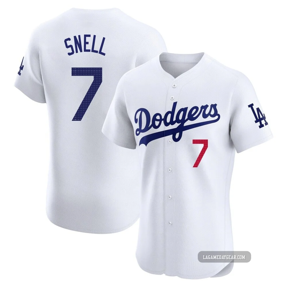 Blake Snell ＃7 Los Angeles Dodgers Elite Men's White Home Jersey