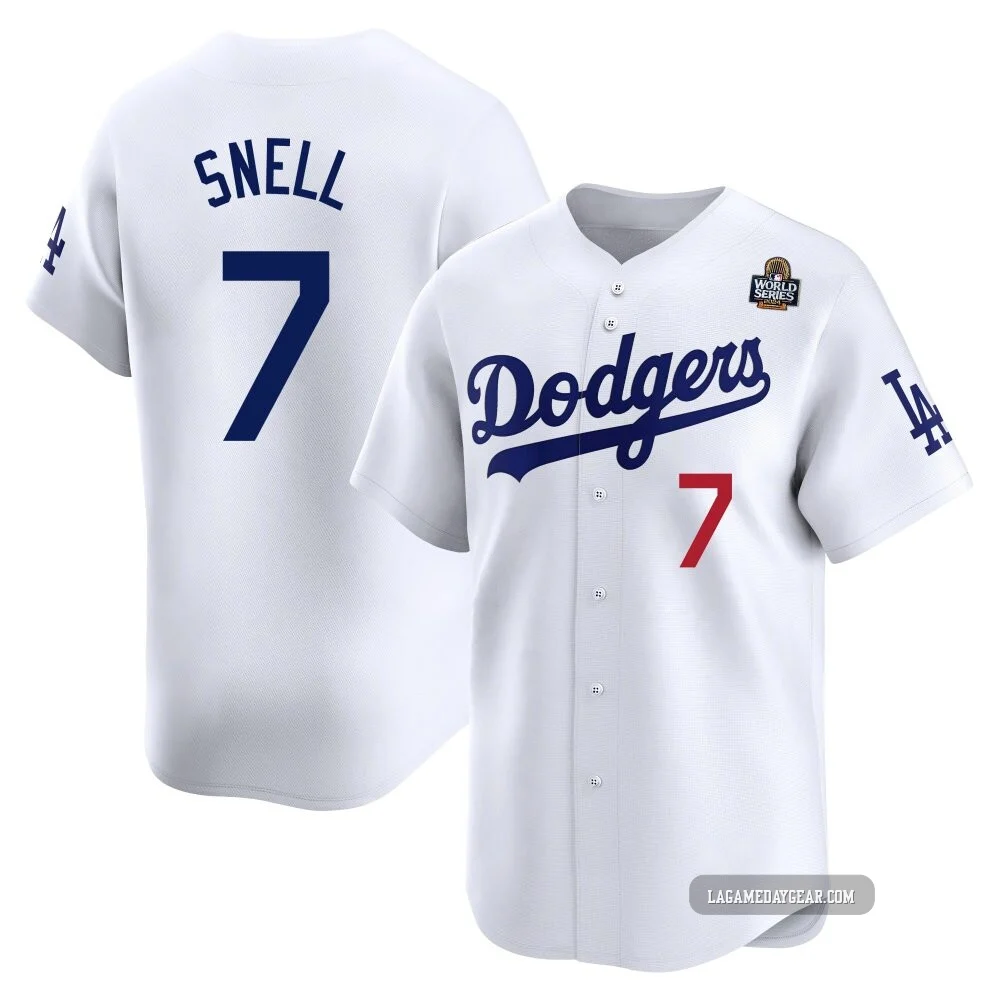 Blake Snell ＃7 Los Angeles Dodgers Limited Men's White Home 2024 World Series Jersey