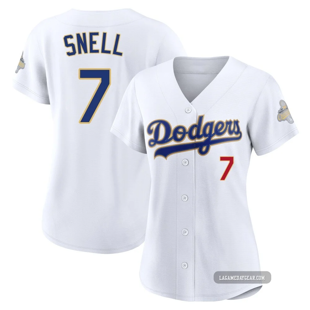 Blake Snell ＃7 Los Angeles Dodgers Limited Women's Gold White 2026 Collection Stadium Jersey