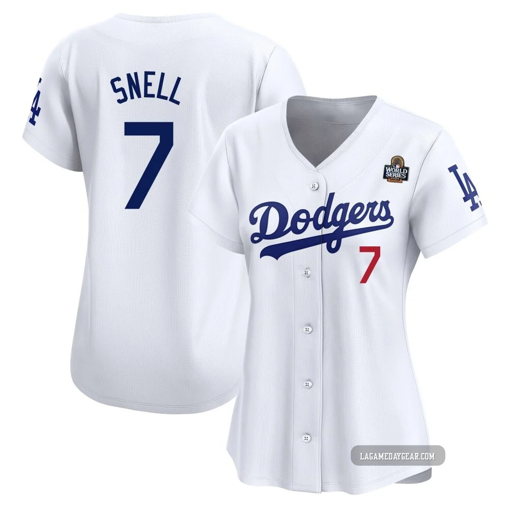 Blake Snell ＃7 Los Angeles Dodgers Limited Women's White Home 2024 World Series Jersey