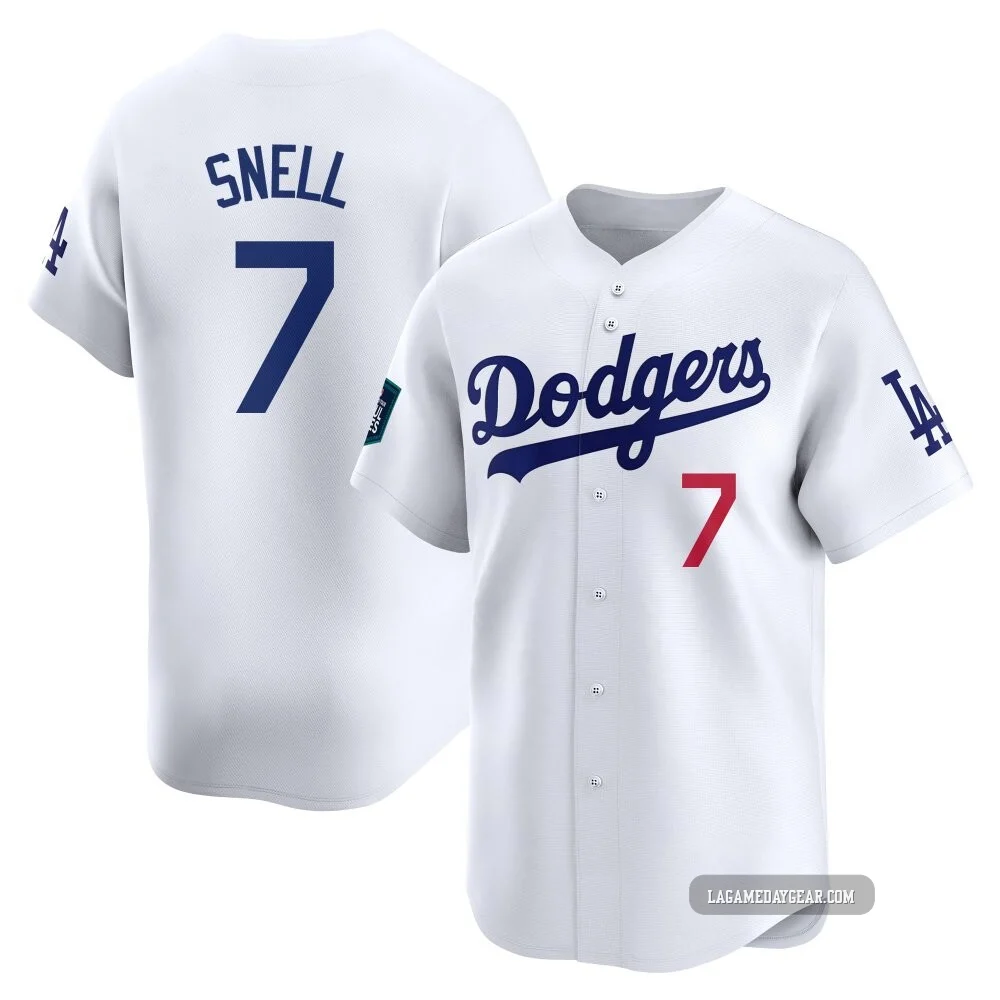 Blake Snell ＃7 Los Angeles Dodgers Limited Youth White 2024 World Tour Seoul Series Home Jersey
