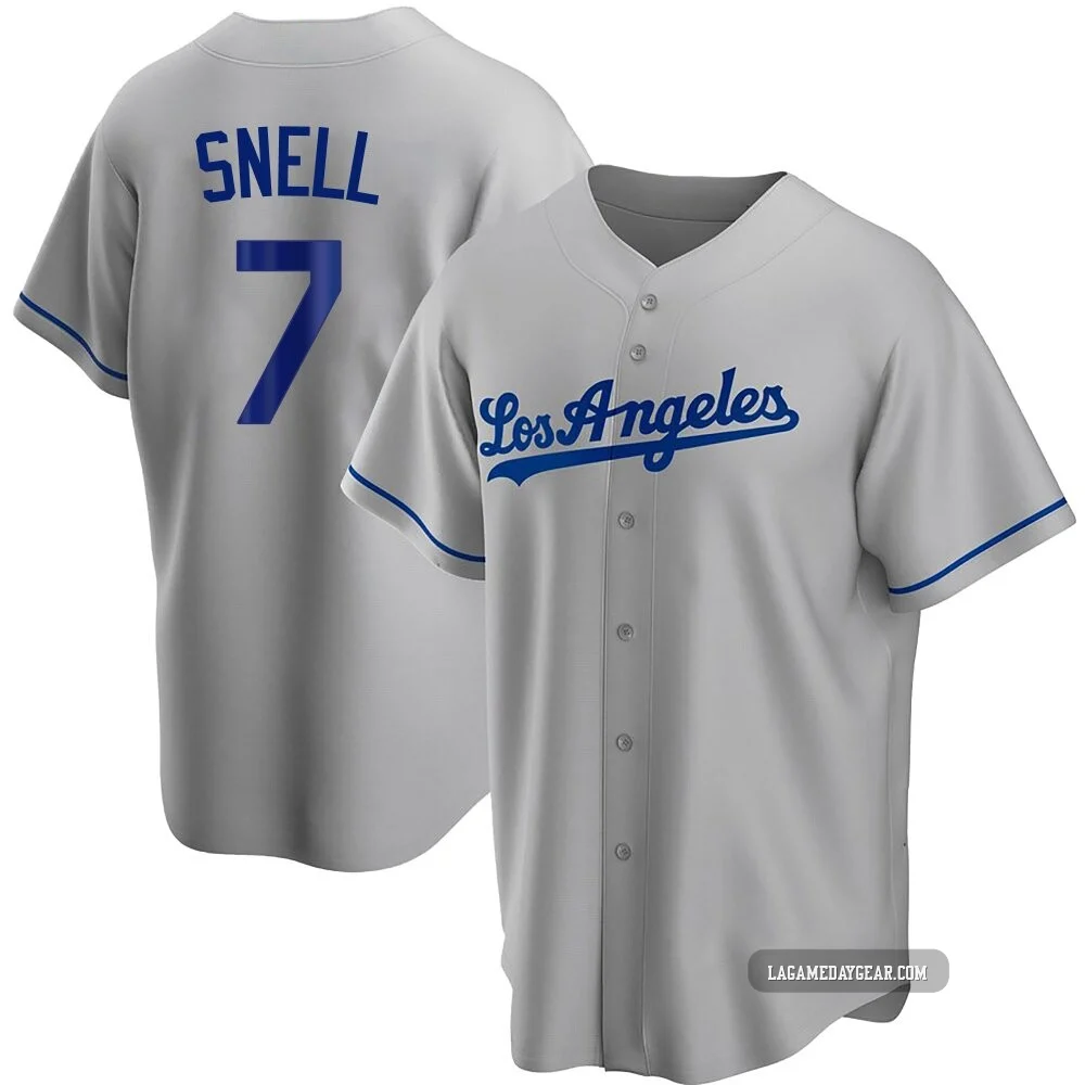 Blake Snell ＃7 Los Angeles Dodgers Replica Men's Gray Road Jersey