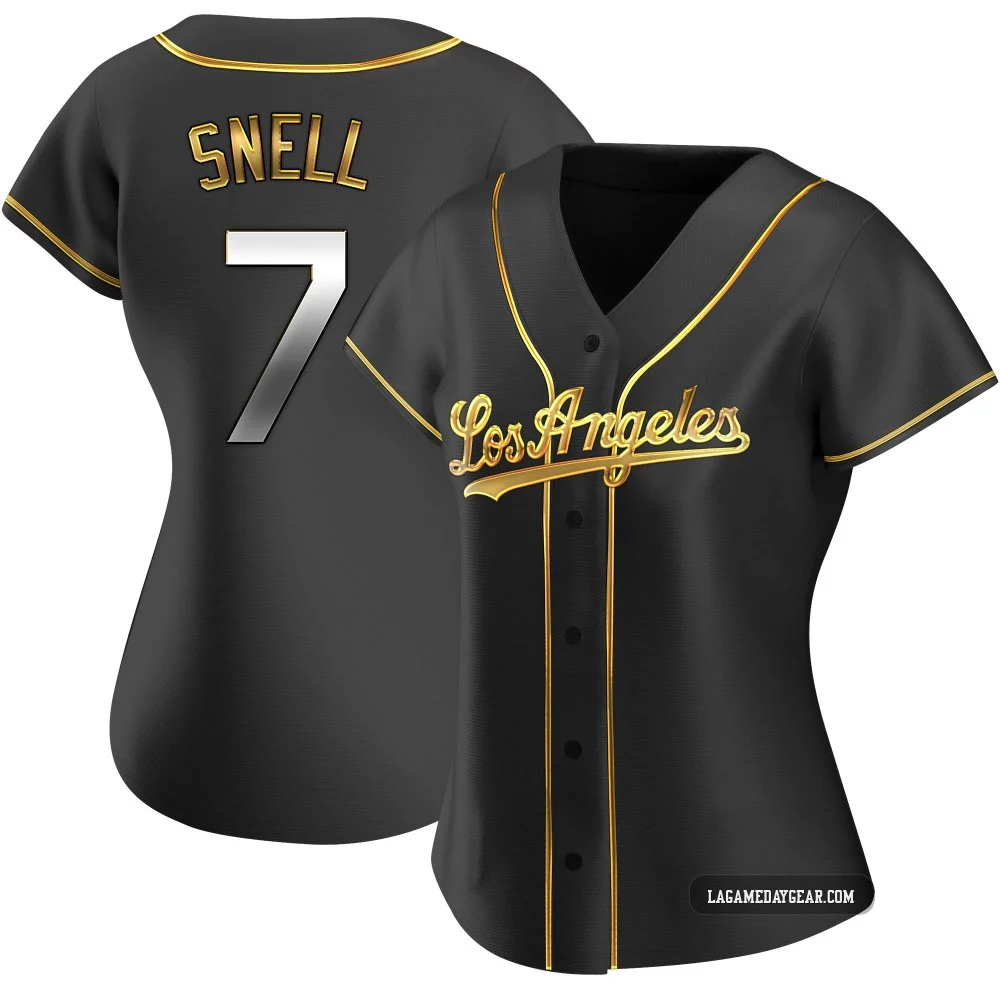 Blake Snell ＃7 Los Angeles Dodgers Replica Women's Gold Black en Alternate Jersey