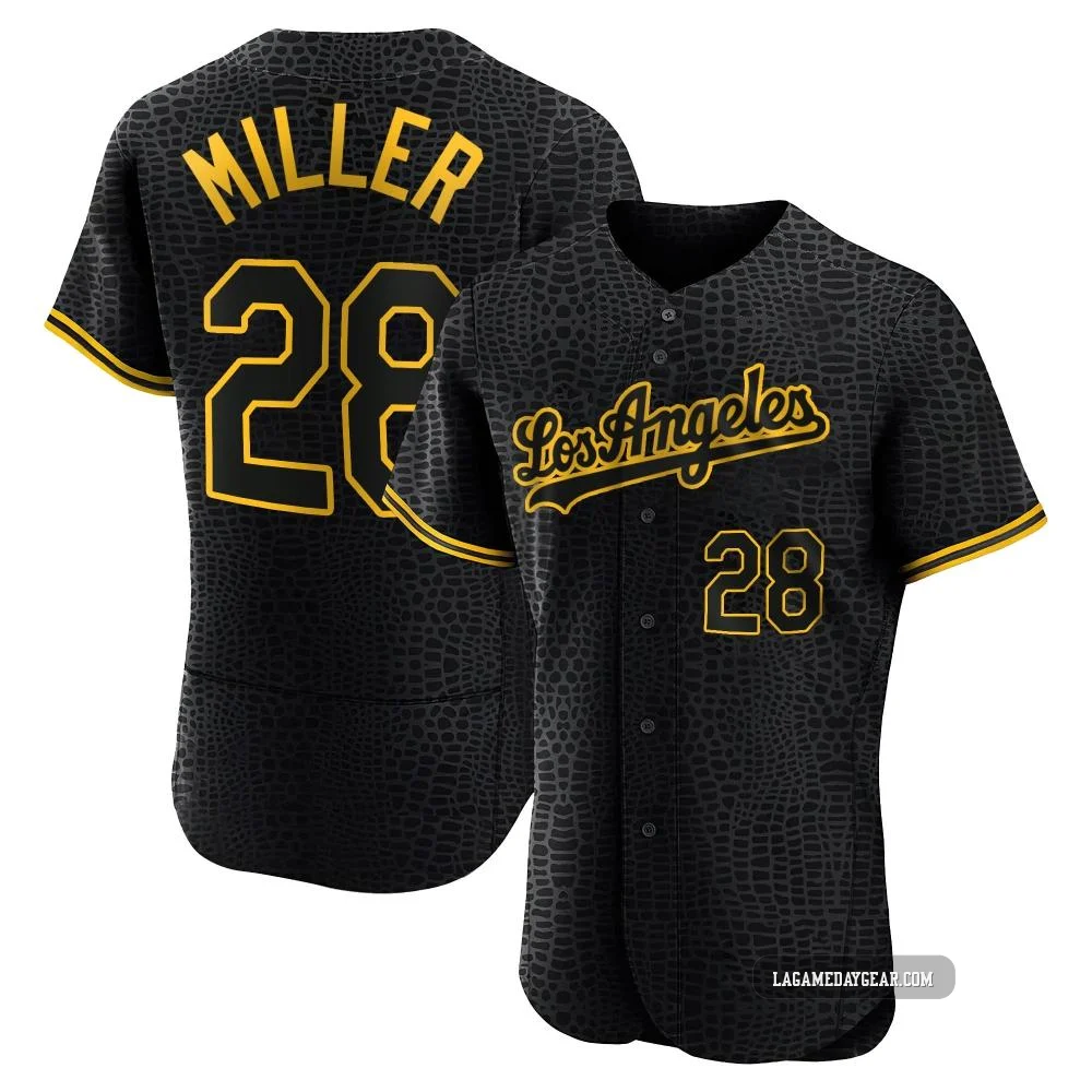 Bobby Miller ＃28 Los Angeles Dodgers Authentic Men's Black Snake Skin City Jersey