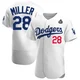 Bobby Miller ＃28 Los Angeles Dodgers Authentic Men's White Home Official 2024 World Series Jersey