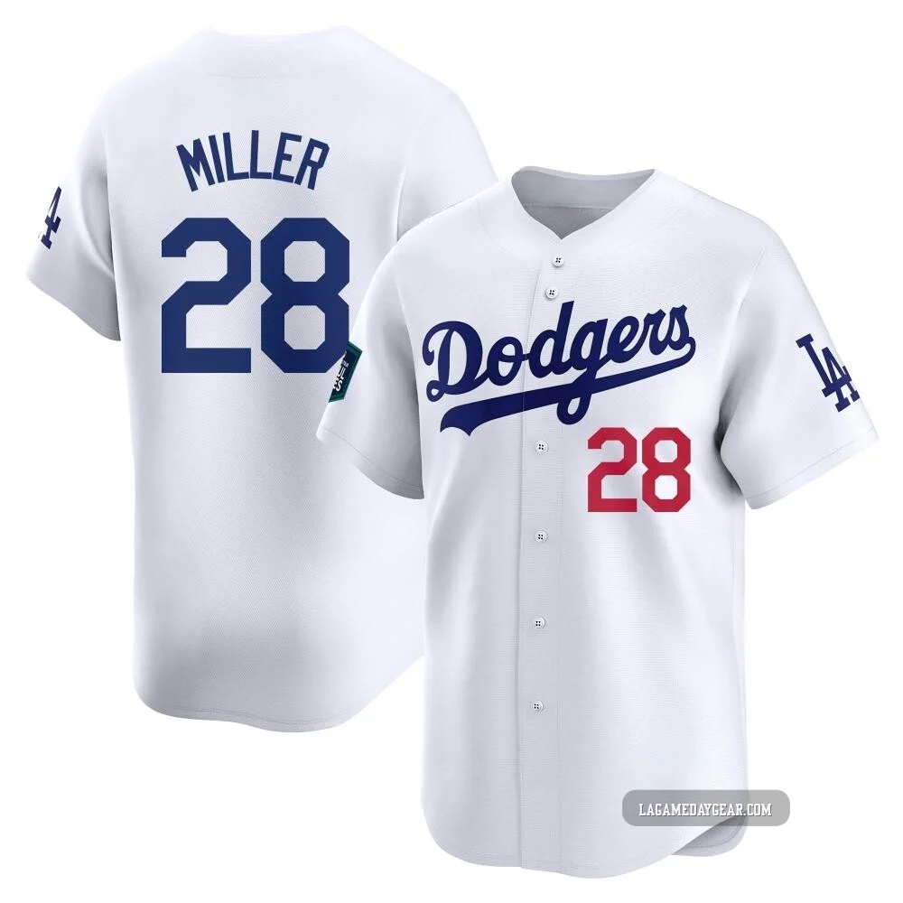 Bobby Miller ＃28 Los Angeles Dodgers Limited Men's White 2024 World Tour Seoul Series Home Jersey