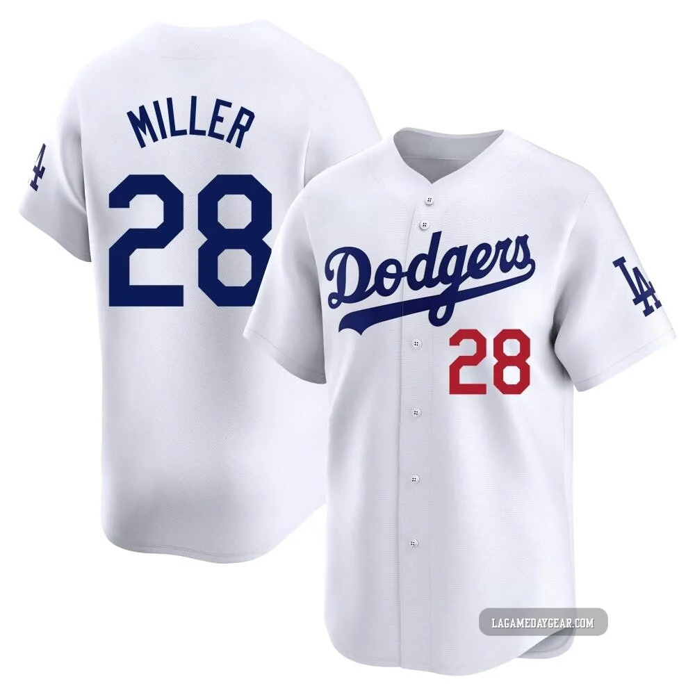 Bobby Miller ＃28 Los Angeles Dodgers Limited Youth White Home Jersey