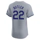 Brett Butler ＃22 Los Angeles Dodgers Elite Men's Gray Road Jersey