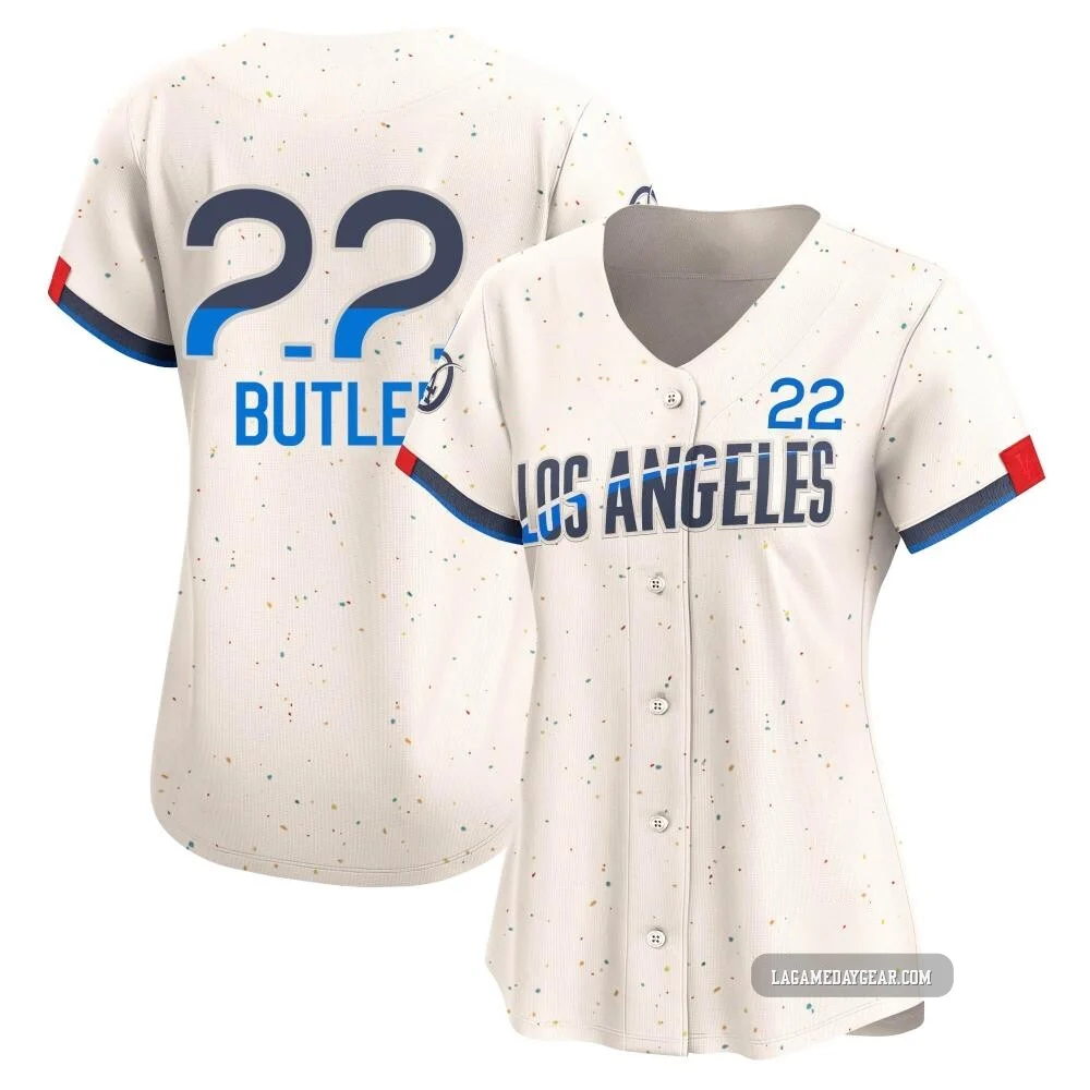 Brett Butler ＃22 Los Angeles Dodgers Limited Women's Cream 2024 City Connect Jersey