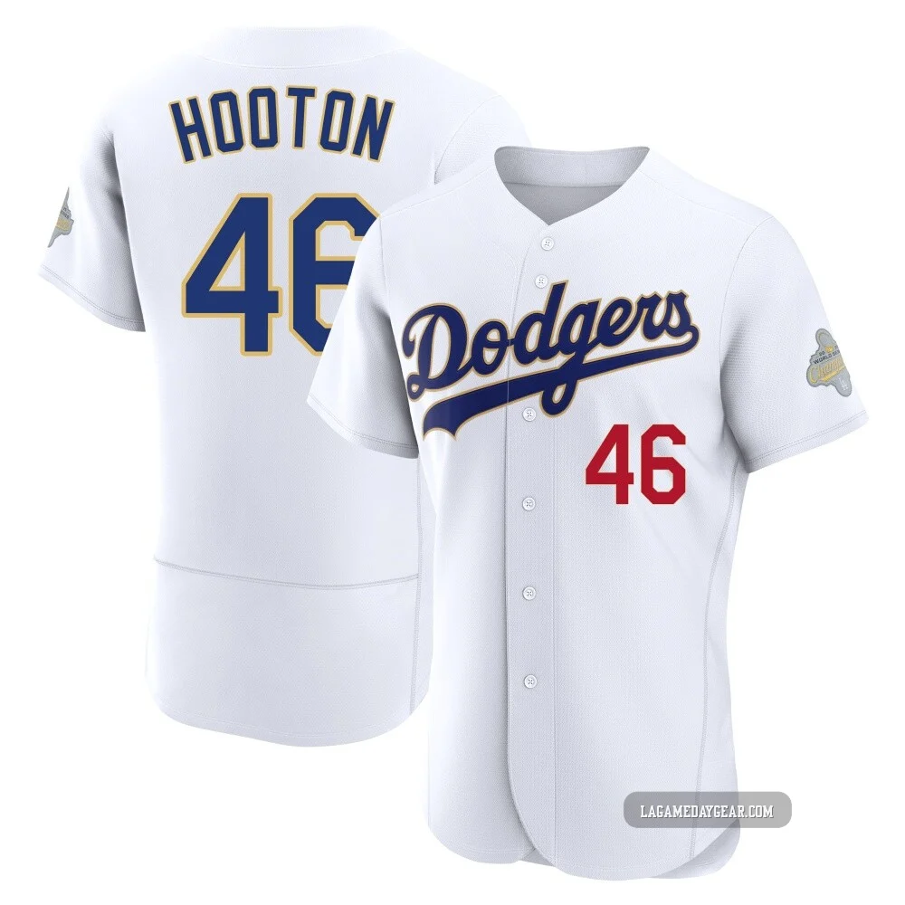 Burt Hooton ＃46 Los Angeles Dodgers Authentic Men's Gold White 2026 Collection Jersey