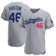 Burt Hooton ＃46 Los Angeles Dodgers Authentic Men's Gray Away Jersey