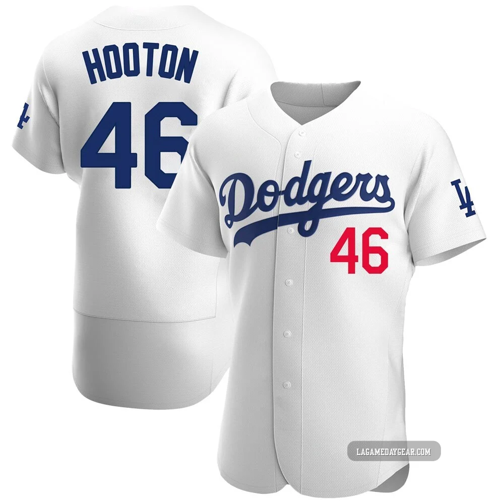 Burt Hooton ＃46 Los Angeles Dodgers Authentic Men's White Home Jersey