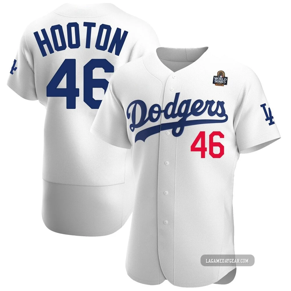 Burt Hooton ＃46 Los Angeles Dodgers Authentic Men's White Home Official 2024 World Series Jersey