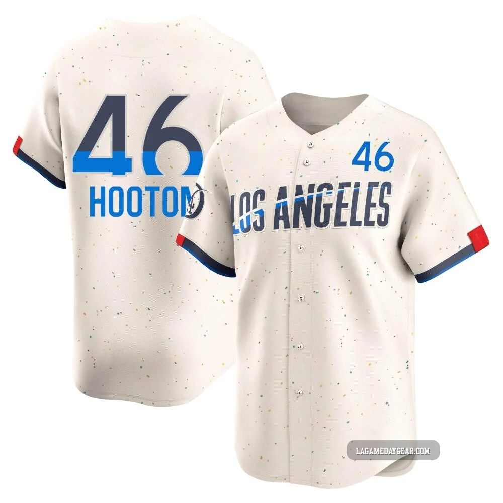 Burt Hooton ＃46 Los Angeles Dodgers Limited Men's Cream 2024 City Connect Jersey