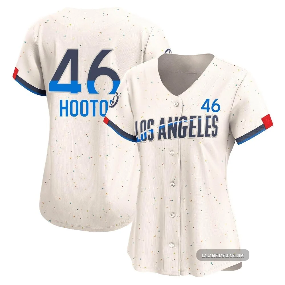 Burt Hooton ＃46 Los Angeles Dodgers Limited Women's Cream 2024 City Connect Jersey