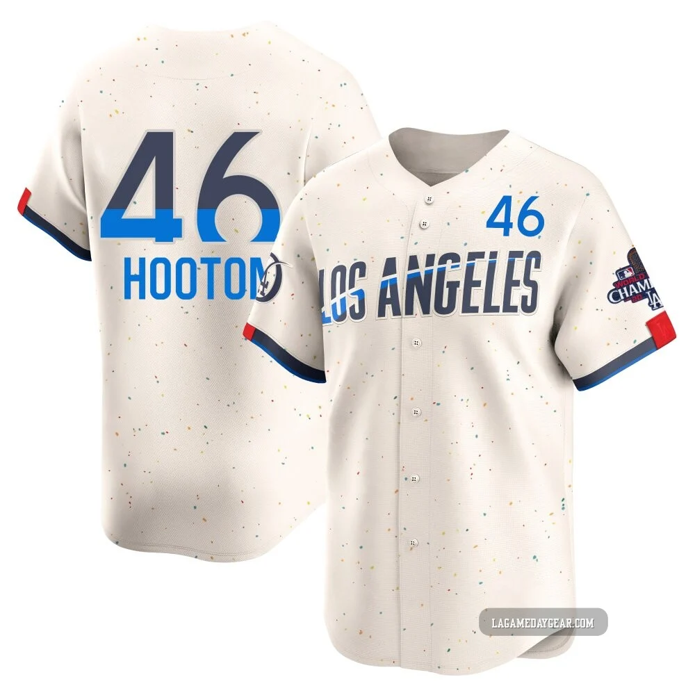 Burt Hooton ＃46 Los Angeles Dodgers Limited Youth Cream 2024 City Connect World Series Champions Jersey