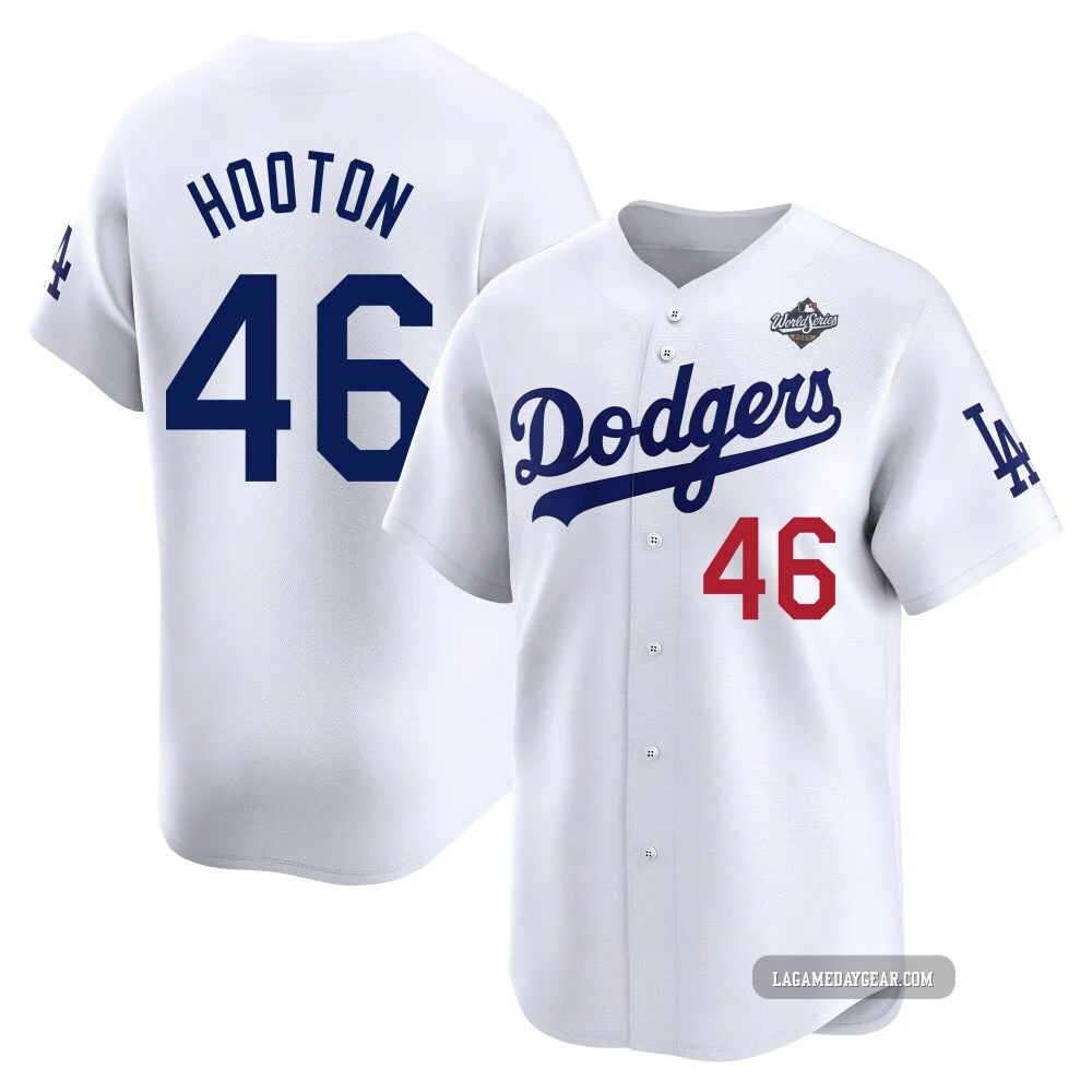 Burt Hooton ＃46 Los Angeles Dodgers Limited Youth White Home 2025 World Series Jersey