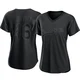 Burt Hooton ＃46 Los Angeles Dodgers Replica Women's Black Pitch Fashion Jersey
