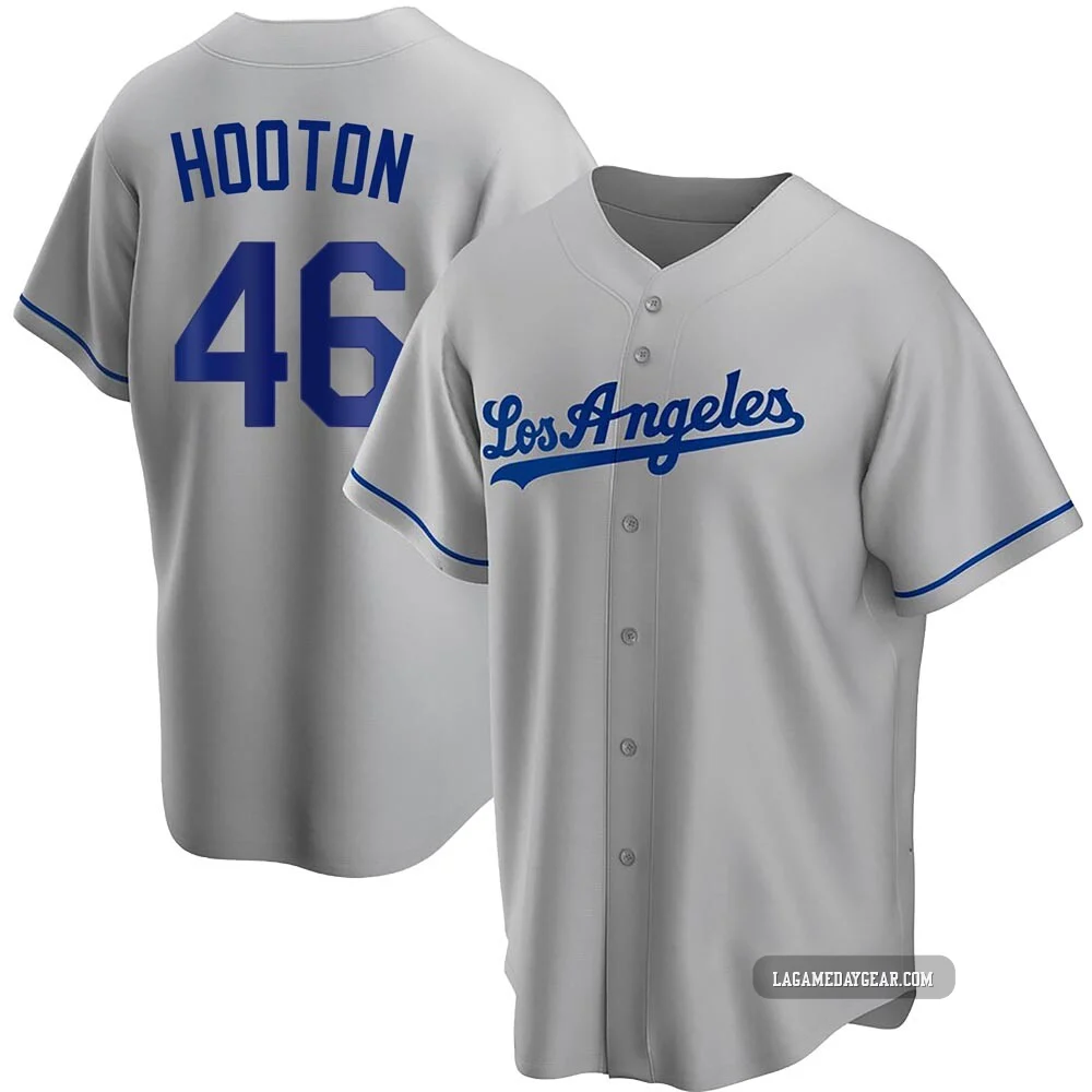 Burt Hooton ＃46 Los Angeles Dodgers Replica Youth Gray Road Jersey