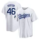 Burt Hooton ＃46 Los Angeles Dodgers Replica Youth White 2024 World Tour Seoul Series Home Jersey