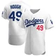 Charlie Hough ＃49 Los Angeles Dodgers Authentic Men's White Home Jersey