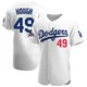 Charlie Hough ＃49 Los Angeles Dodgers Authentic Men's White Home Official 2024 World Series Champions Jersey