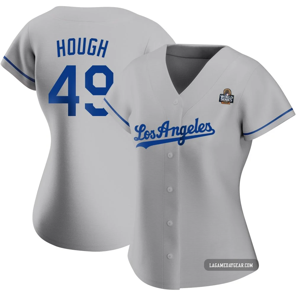 Charlie Hough ＃49 Los Angeles Dodgers Authentic Women's Gray Road 2024 World Series Jersey