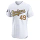 Charlie Hough ＃49 Los Angeles Dodgers Elite Men's Gold White 2025 Collection Jersey