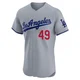 Charlie Hough ＃49 Los Angeles Dodgers Elite Men's Gray Road Jersey